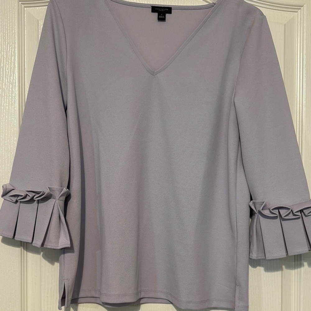 Elegant Lavender Top with Ruffle Sleeves